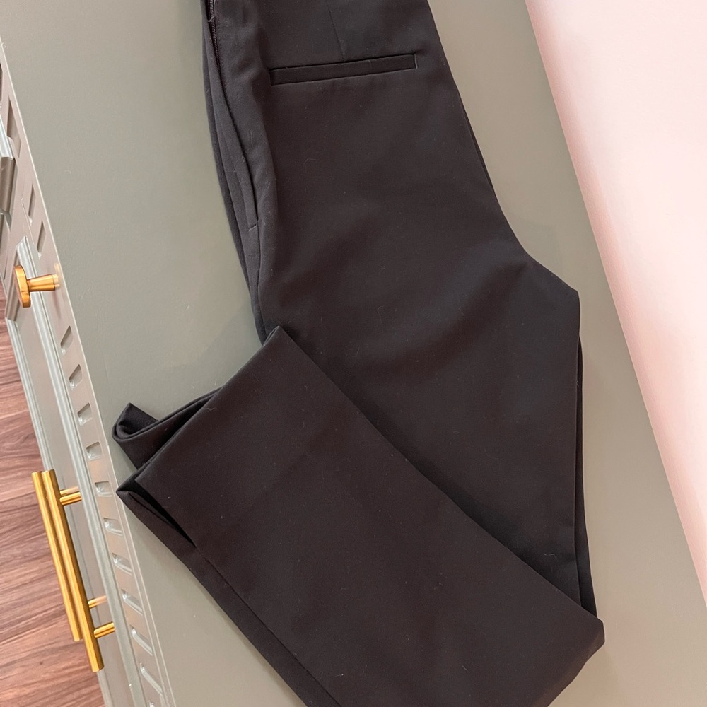 H&M Stretch Perfect Fit with Side Zip - Black Straight Leg Work Pants (Office)